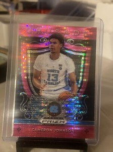 Cameron Johnson 2019-20 Panini Prizm Draft Picks Pink Pulsar Crusade RC #32 UNC