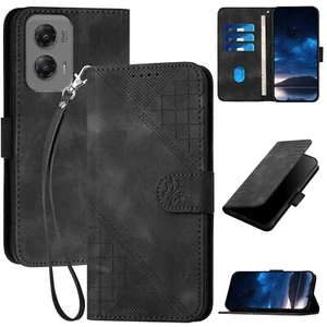 Leather Card Slot Wallet Phone Case For Motorola Moto G Play Power Stylus 2024 - Picture 1 of 87