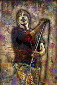 Póster homenaje música RHCP arte Anthony Keidis Red Hot Chili Peppers envío gratuito - Imagen 1 de 5