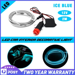 Ice Blue Wire strip light Accessories Luminous LED lamp Car interior Atmosphere - Picture 1 of 13