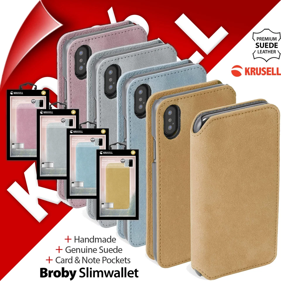 Krusell GENUINE SUEDE LEATHER Broby Case Wallet Cover Apple iPhone X XS MAX - image 1 of 1