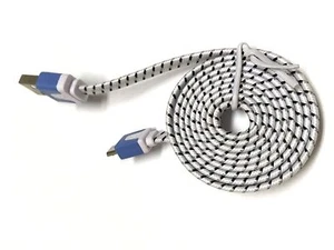 3/6/10 FT braided flat Micro USB Charging cable for Android Devices Samsung, LG - Picture 1 of 12