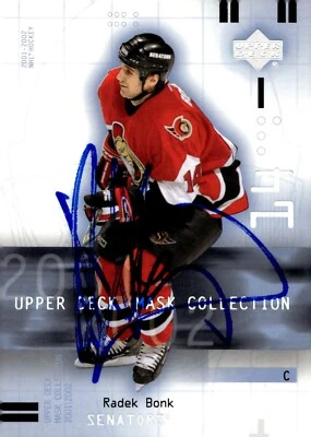 Radek Bonk - Signed 2001-02 Upper Deck Mask Collection Card #69 - Ottawa Senator - Image 1 of 2