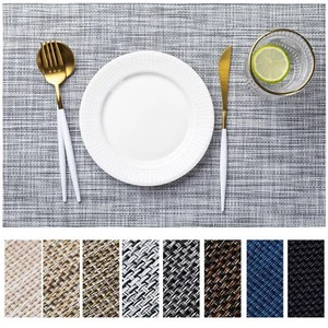 Placemats Set of 6 Vinyl/Plastic Woven Place Mats for Kitchen Table Indoor/Ou... - Picture 1 of 7