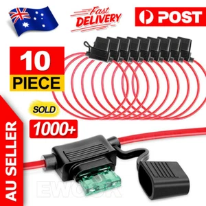 10Pcs 12V 40A Standard Blade Inline Fuse Holder with Water Proof Dustproof Cover - Picture 1 of 9