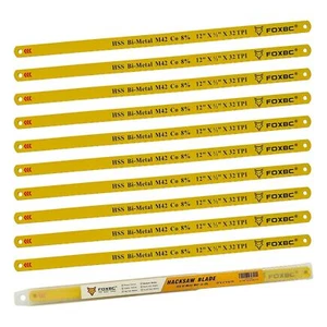 10-Pack 12 inch Hacksaw Blade 32 TPI, M42 Bi-Metal Metal Cutting - Picture 1 of 5