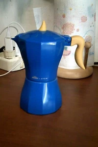 rara caffettiera EXCELSA for AVON in alluminio smaltato x 6 tazze  made in italy - Picture 1 of 7