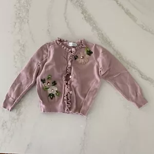 Trish Scully Child Floral Button Front Cardigan Sweater Boutique Girls Sz 5 - Picture 1 of 6