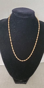 14K Gold ROP over 925 Silver Necklace Rope Chain 19.5" 8.3 grams - Picture 1 of 2