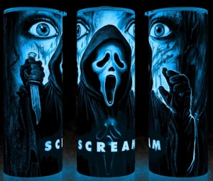 Taza vaso Glow in the Dark Ghostface Scream Horror Película Slasher - Imagen 1 de 4