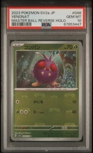PSA 10 Pokemon 151 Venonat Master Ball Holo Japonés SV2a #048/165 GEM Reverso - Imagen 1 de 3