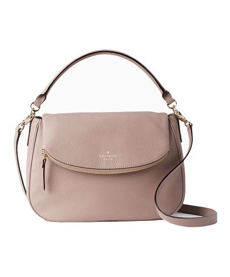 Kate Spade Boerum Place Devin Pebbled Leather Satchel Shoulder Bag Porcini