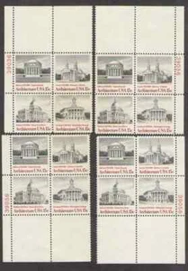 US. 1779-82. 15c. American Architecture. 4 Matched Position PB4 39056. MNH. 1979 - Picture 1 of 2