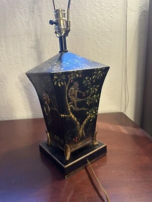 "Lámpara de mesa buffet Currey & Company 6358 dorado negro 25"" diseño monos de la selva" Foto 1 de 4