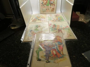 LOT 6 Vintage P & M Co. Inc Children’s Jigsaw Puzzles artist eul alien 8 x 10 - Picture 1 of 8