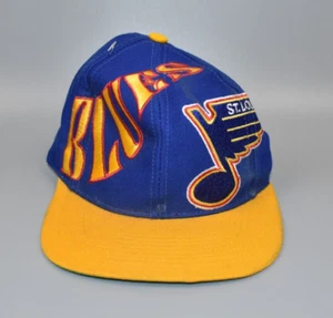 St. Louis Blues Vintage Twins Enterprise Big Logo Spell Out Snapback Cap Hat - Picture 1 of 4