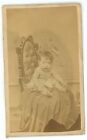 Antique CDV Circa 1860s Weider & Mosure Adorable Baby On Chair Columbus, Ohio