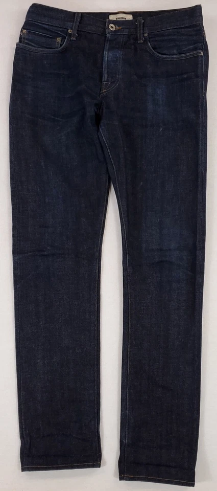 Baldwin Selvedge 蓝色牛仔裤亨利修身直筒男式 32 (34 x 34.5 实际) — 第 1/4 张图片