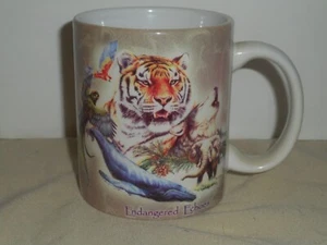 Vintage BRONX ZOO Coffee Mug Endangered Species Elephant Blue Whale Tiger Bird - Picture 1 of 15