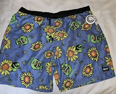 New Shrek Shorts Size 2XL XXL Neff 🌻  Dope 🔥 Sunflowers Vtg Swim Suit - Image 1 of 4