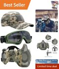 Durable Steel Airsoft Mask With Adjustable Straps And Impact-Resistant Goggles