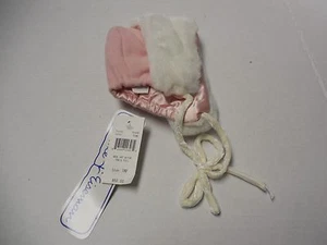 NWT Florence Eiseman Infant Pink Wool Hat w/ Faux Fur Trim - Picture 1 of 3