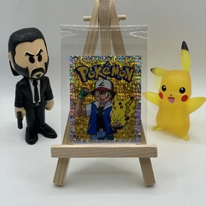 PEGATINA POKEMON HOLO LÁMINA DORADA MERLIN NINTENDO S29 SERIE 1 ASH & PIKACHU - Imagen 1 de 2