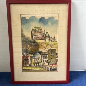 Vintage CHATEAU FRONTENAC LITHOGRAPHIE gerahmt - Quebec, KANADA 🇨🇦 - Bild 1 von 15