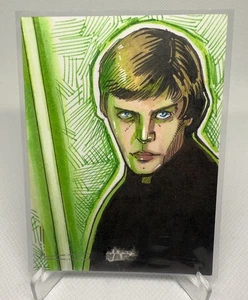2025 Star Wars Chrome Luke Skywalker Silver Foil Sketch by Michael Mastermaker - Bild 1 von 2