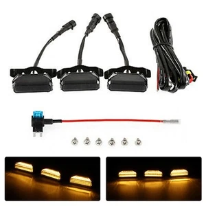 Medium Net Front Grille Lights Smoked Shell Waterproof ABS Amber Light Dustproof - Picture 1 of 12