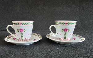 Set di 2 Tazzine da Caffè in Ceramica con Design Floreale Vintage - Bild 1 von 5
