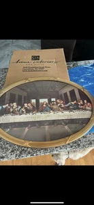 Vintage Home Interiors Jesus Last Supper Lithograph Oval Frame 1980 Wall Art - Picture 1 of 3