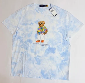 Polo Ralph Lauren Summer Bear Mens Light Blue T-Shirt Tie Die Sz Extra Large NEW - Picture 1 of 5