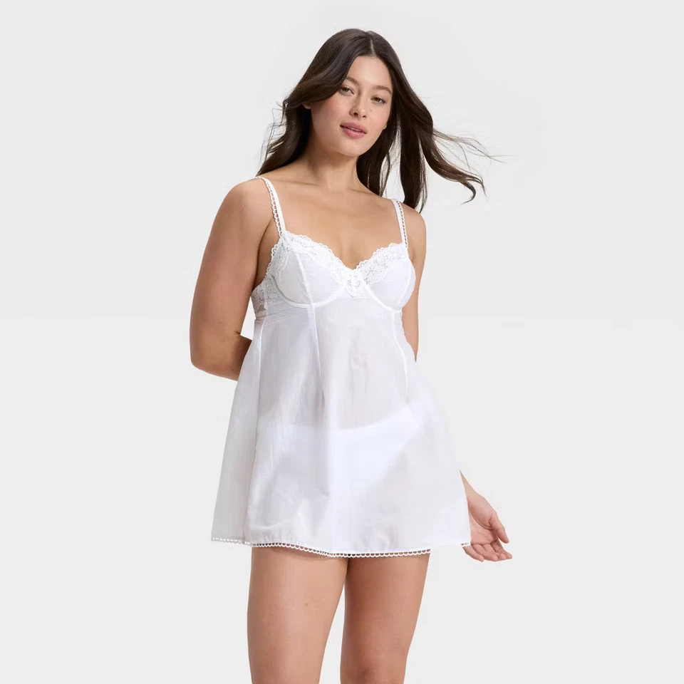 Women's Woven Cotton Lingerie Babydoll Dress - Auden - Image 1 of 1