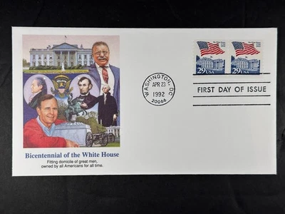 US FDC Fleetwood White House Bicentennial 1992 Stamp Cover Collector a907 - Image 1 of 2