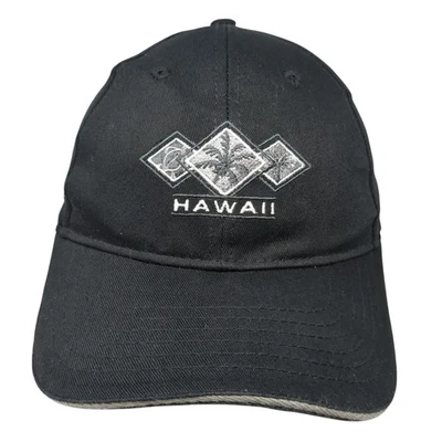 Gorra de béisbol Hawaii Strapback negra sistema operativo ajustable artículos de surf clásicos hawaianos Foto 1 de 4