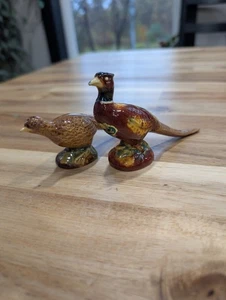 Vintage Rosemeade ND Ceramic Pheasant Male & Female Salt Pepper Shaker Set - Picture 1 of 5