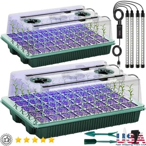 Wiederverwendbare Samen Starter Tray mit Grow Light, 2 Packungen 80 Zellen Samen Startset - Bild 1 von 8