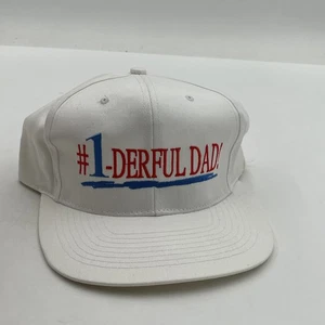 VTG SnapBack Hat Cap Men Trucker #1-Derful Dad Cap Wonderful New NWT White Gift - Picture 1 of 12