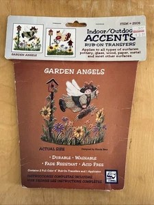 Garden Angels Rub-On Transfers - Indoor/Outdoor - 2 Full-Color 4" Transfers - Picture 1 of 3