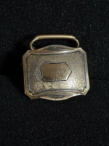 Antica fibbia per cintura in argento nichelato frontale oro pat. 26 maggio 1925 Art Decò 25g - Foto 1 di 13