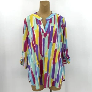 Top para mujer Dear Scarlett 3X 26/28 multicolor elástico cuello en V lengüeta enrollable - Imagen 1 de 12