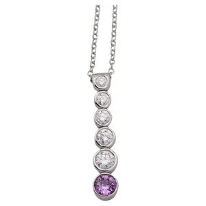 Tiffany & Co. Jazz Pink Sapphire Diamond Platinum Pendant Necklace - Picture 1 of 10