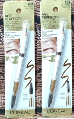 L'Oreal Age Perfect Magnifying Brow Pencil 202 soft brown x2 per box  - Image 1 of 3