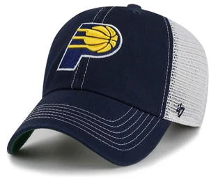 Indiana Pacers NBA 47 Brand Clean Up Trawler Mesh Back Trucker Navy Blue Hat - Picture 1 of 2