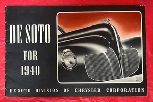 1940 DeSoto "DeLUXE / CUSTOM" - Folleto/catálogo de ventas de concesionario de automóviles original - Imagen 1 de 8