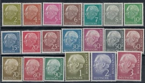 GERMANIA BRD 1954 Serie ordinaria, Theodor Heuss 20v MNH** - Picture 1 of 1