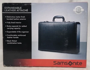 Samsonite Attacco/Valigetta in pelle nera - XL con serrature combinate - Foto 1 di 6
