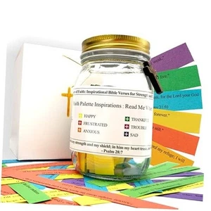 Mini Bible Verse Jar, Read Me When Bible Verse In A Jar, KJV/Jesus Bible Smooth - Picture 1 of 7