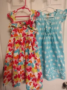 Girl's Size 6 Cotton Dresses Youngland Butterfly Dress & Downeast G Polka Dress - Picture 1 of 24